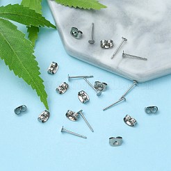 100 шт. фурнитура для сережек-гвоздиков из нержавеющей стали 304&nbsp;STAS-YW0001-43G