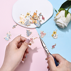 18шт 9 стиля подвески из сплава с эмалью ENAM-YW0005-74