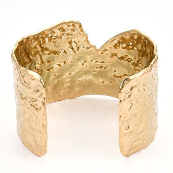 Ионное покрытие (ip) 304 нержавеющая сталь широкий открытый браслет-манжета для женщин, реальный 18k позолоченный, внутренний диаметр: 1-3/4x2-3/8 дюйм (4.6 см x 6.15 см)