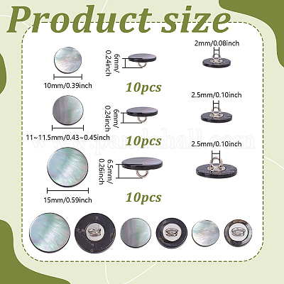 30 шт. 3 стиля пуговицы из сплава с тремя отверстиями на ножке BUTT-NB0002-07-1