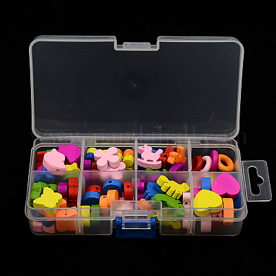 Смешанные бусины из натурального дерева WOOD-X0002-B-1