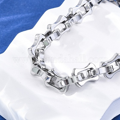 Браслеты из прямоугольной цепи из нержавеющей стали 304 для женщин и мужчин BJEW-R018-20P-1