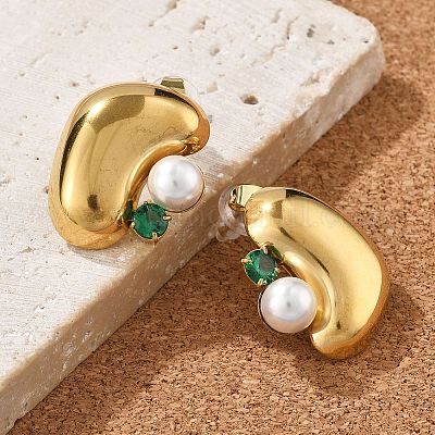 Серьги-гвоздики из нержавеющей стали 304 EJEW-R020-01G-02-1