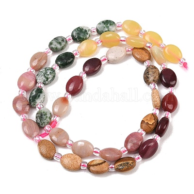 Натуральные нити из зеленопятнистой яшмы&nbsp;G-Z135-A09-1