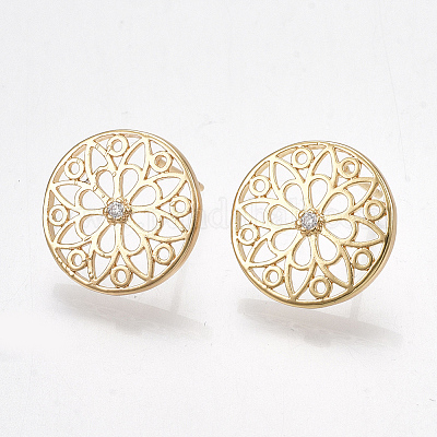 Латунь кубического циркония серьги стержня KK-S350-040G-1