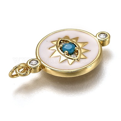 Подвески из латуни с микропейвом и прозрачным и темно-голубым фианитом ZIRC-B0003-29G-1