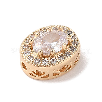 Латунные микро проложить кубического циркония бусы KK-B100-073G-1