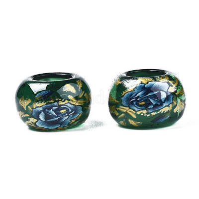 Прозрачные акриловые бусины с цветочным принтом TACR-S160-01-C01-1