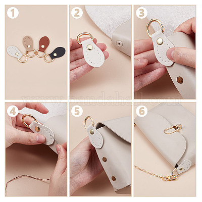 8 пара двухцветных застежек-кнопок из искусственной кожи&nbsp;HJEW-DR0001-10-1