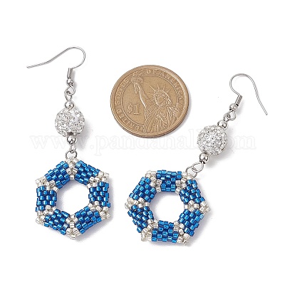 Шестигранные стеклянные бусины SJEW-MZ00004-1