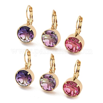 Стеклянные серьги с защелкой EJEW-P269-02KCG-1