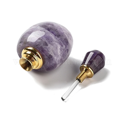 Флаконы-капельницы из натурального аметиста DJEW-K024-01G-03-1