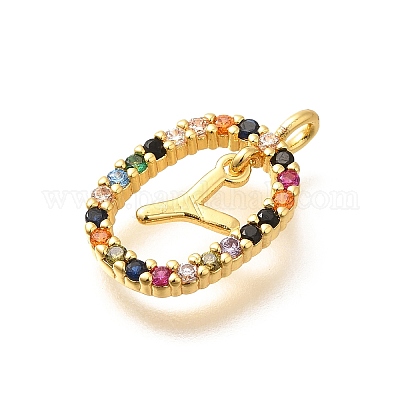 Латунные микро проложить кубического циркония подвески ZIRC-P123-01G-Y02-1