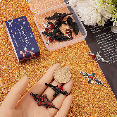 24 шт. 6 стиля подвеска из сплава со стразами DIY-SC0025-30-1