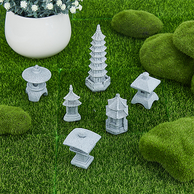 6 шт. 6 стили башенных каменных фигурок DJEW-FH0001-25-1