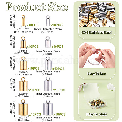 Наконечники шнура из нержавеющей стали 304 STAS-TA0004-09-1