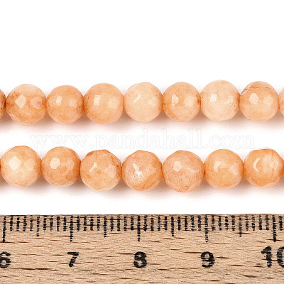 Окрашенные природные белый нефрит бисер пряди G-T139-6mm-60-08-1