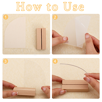 Набор прозрачных акриловых карточек и держателей для карточек из дерева ODIS-WH0038-62-1