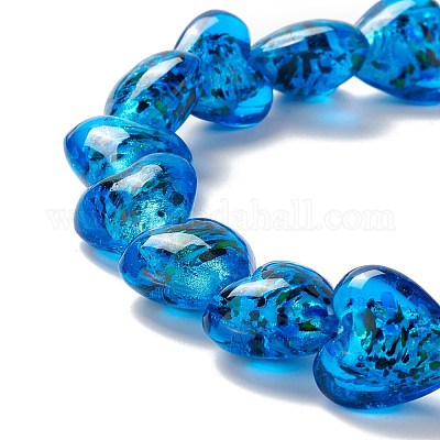 Бусы лэмпворк ручной работы LAMP-D015-09G-1