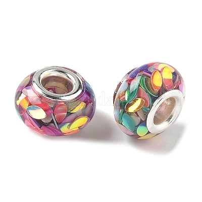 Прозрачные европейские бусины-рондель из смолы RESI-S023-33-1