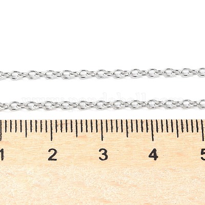 Устойчивые к потускнению модные унисекс ожерелья из нержавеющей стали 304 с цепочкой-кабелем X-NJEW-L043-16P-1