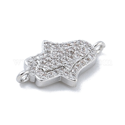 Стойка покрытие латунь микропаве прозрачный кубический цирконий религия хамса рука соединительные подвески KK-A23410-053P-1