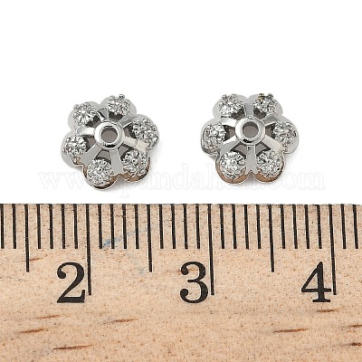 Колпачки для бусин из прозрачного кубического циркония из латуни KK-S350-10P-1