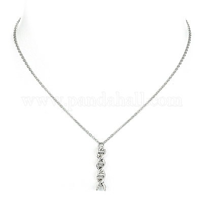 Ожерелья с подвесками из сплава двойной спирали ДНК и серьги danhle SJEW-JS01279-1