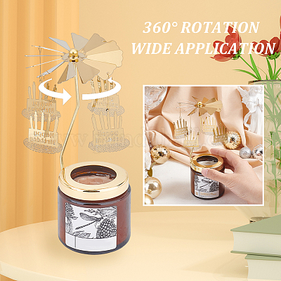 Вращающиеся подсвечники из нержавеющей стали для торта на день рождения DIY-WH0488-99-1