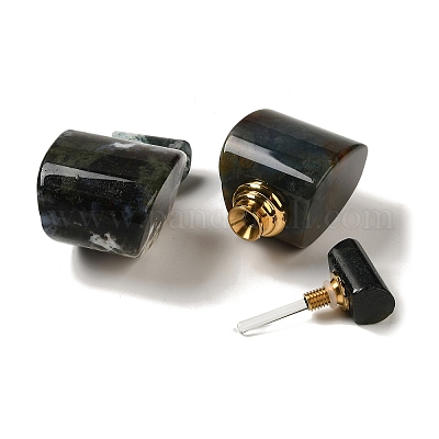 Флаконы для духов с капельницей из натурального мохового агата DJEW-H010-02G-04-1