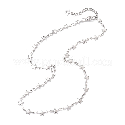 Ожерелья из нержавеющей стали 304 в виде звездных звеньев для женщин NJEW-JN05652-1