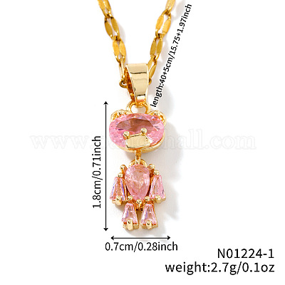 Латунные ожерелья с подвеской в виде медведя из кубических цирконий OM9816-1-1
