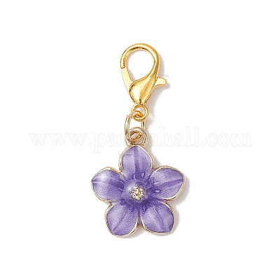 Подвески из эмали из цветочного сплава HJEW-JM03801-1