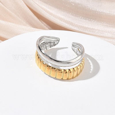 Открытые кольца манжеты из нержавеющей стали 304 RJEW-Z121-02GP-10-1