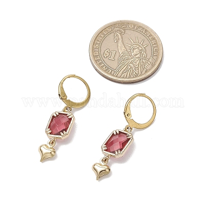 Стеклянные серьги с защелкой EJEW-JE06397-05-1