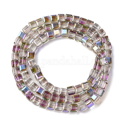 Стеклянные бусины с гальваническим покрытием  EGLA-H108-01A-AB09-1