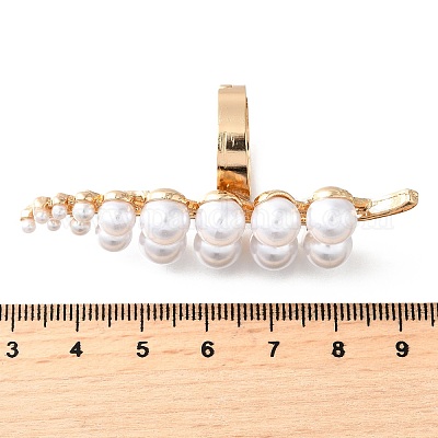 Открытое кольцо-манжета из сплава с пластиковой жемчужиной RJEW-V006-01G-1