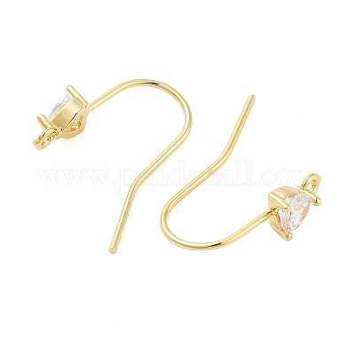 Фурнитура для сережек из латуни с микропаве из кубического циркония EJEW-B063-05G-05-1