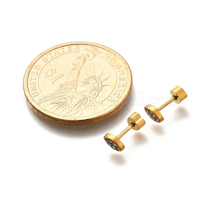 Серьги-гвоздики из нержавеющей стали 304 с ионным покрытием (IP) EJEW-A118-13G-02-1