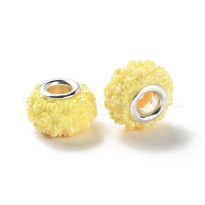 Ab цвет смолы роза цветок европейские бусины RESI-M001-05F-1