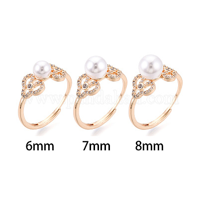 Сердце латунный микропаве прозрачный кубический цирконий регулируемые настройки кольца KK-T076-49G-1