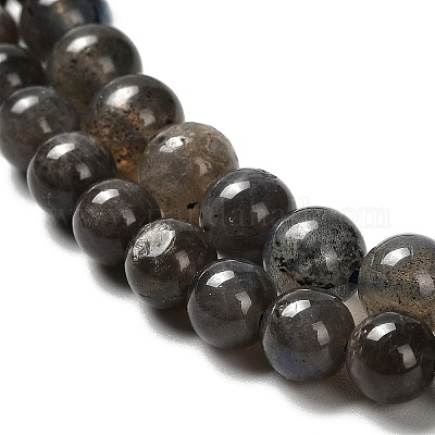 Натуральные черные лабрадоритные бусинки G-C205-A01-6mm-1