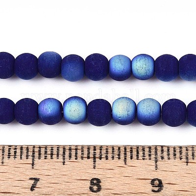 Нити из матовых непрозрачных стеклянных бусин GLAA-T032-P4mm-MBB03-1