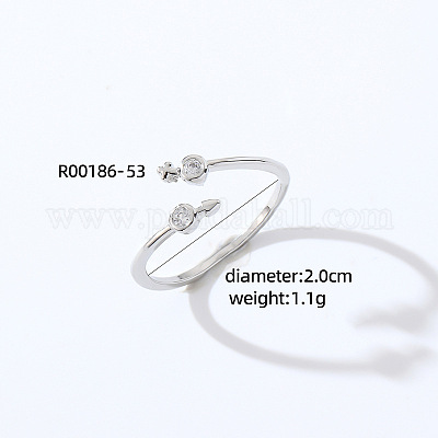 Модные открытые манжеты унисекс из латуни с микропаве и прозрачным фианитом VA2990-24-1