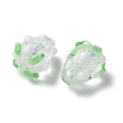 Нити бугорчатых бусин из фольги ручной работы в технике лэмпворк FOIL-Z001-05E-1