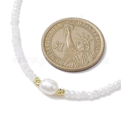 Стеклянные бусы с жемчужными ожерельями NJEW-JN04682-02-1