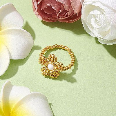 Круглые бусины с кольцами из бусин из драгоценных камней RJEW-MZ00015-01-1