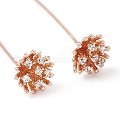 Латунные булавки в виде цветка из прозрачного кубического циркония с микропаве KK-G413-01KCG-1