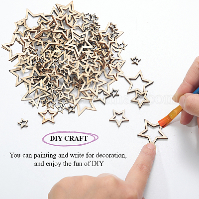 500 шт. 3 стиля необработанных деревянных полых чипсов WOOD-SP0001-44-1