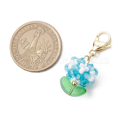 Стеклянные подвески в виде цветов HJEW-MZ00218-03-1